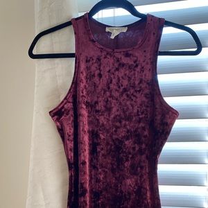 Velvet Bodycon Maroon Dress
